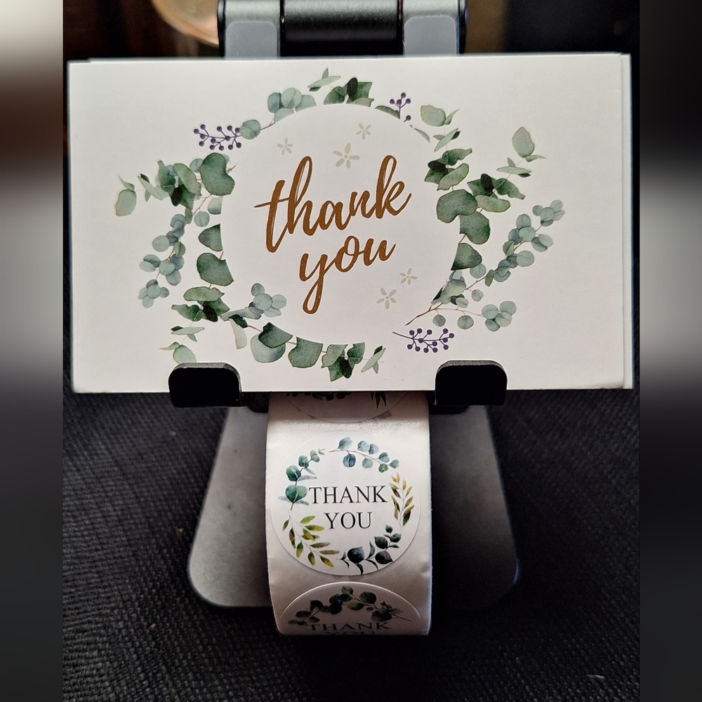🦋LAST ONE 550ct - 50 Thank You Cards +500Thank You Stickers 3.5 x 2.1 - Picture 5 of 6